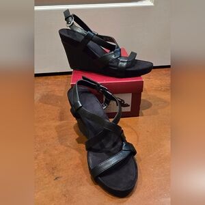 Women's Merona Black Wedge Sandals